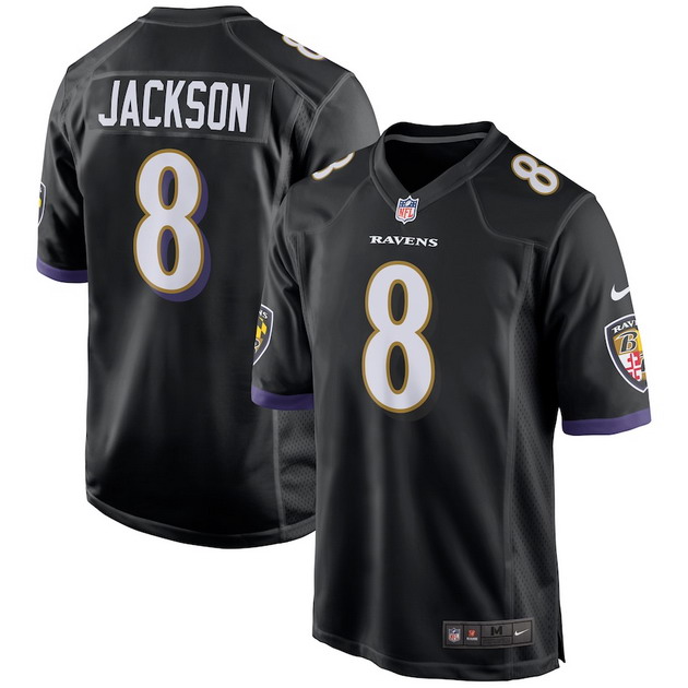 mens nike lamar jackson black baltimore ravens game jersey